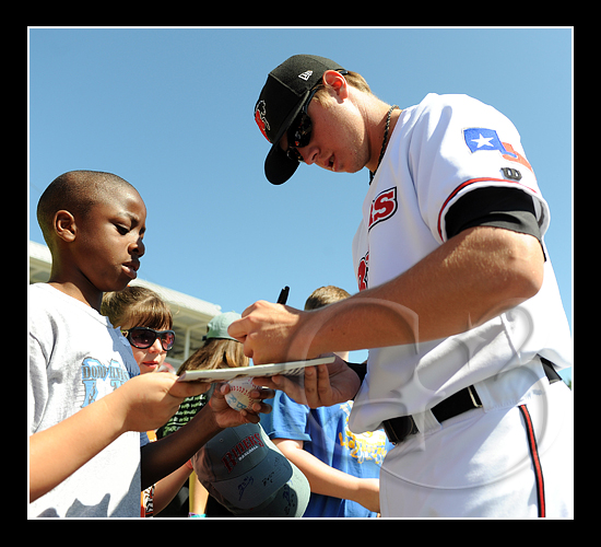 Justin Smoak #12 Slugger Justin Smoak #12 signs for the fans