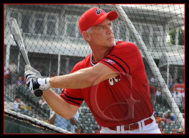 SPORT Baseball Daryl 'Moose' Johnston participates in the home run derby