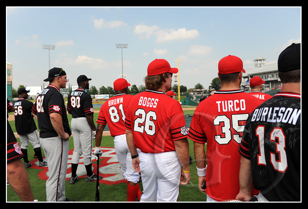 SPORT Baseball In the company of greatness. From left to right, Dallas Cowboys Bradie James, Jason Witten, and Martellus 'Marty B' Bennet, Hall of Famer former Oakland Raider Tim Brown, Hall of Famer former Boston Red Sox Wade Boggs, Dallas Stars goalie Marty Turco,