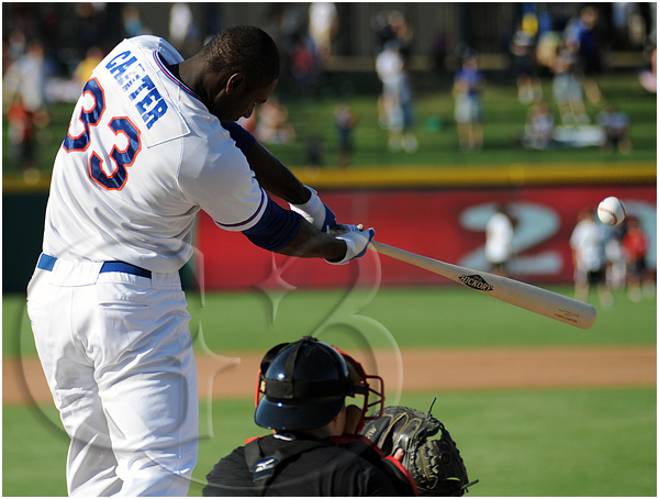6 Midland Rockhounds first baseman Chris Carter #33 participated in the home run derby