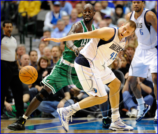 2 Dallas Mavericks v Boston Celtics Dirk Nowitzki and Kevin Garnett