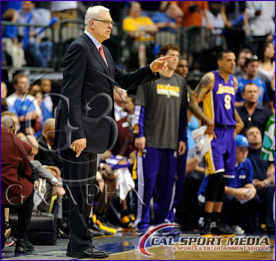 NBA 2011: Western Conference Playoffs Lakers vs Mavericks MAY 08 Los Angeles Lakers v Dallas Mavericks Playoffs Coach Phil Jackson last game